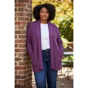 Coldwater Creek  Cardigan Sweater 1X (16W–18W) Burgundy